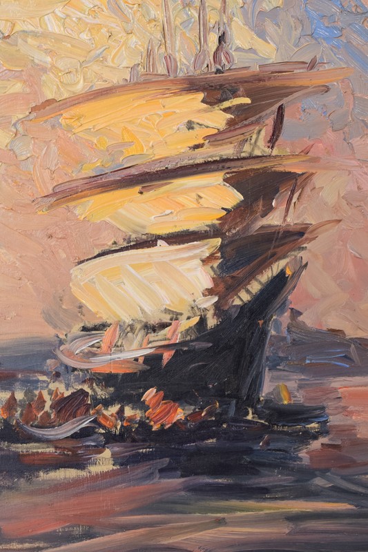 Post Impressionist Oil Of A Sailing Ship-modern-decorative-1156-sailing-ship-oil-on-board-2-main-637673014220171975.jpg