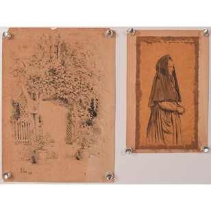 Pair Of Antique Drawings Signed 'H....