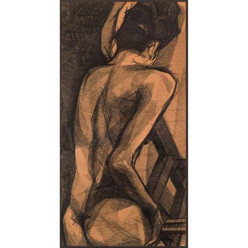 Large Stylised Life Drawing Of A Lady