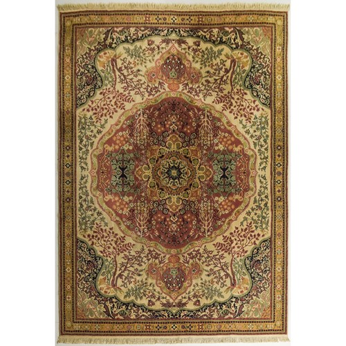 Large Vintage Indian Botanical Rug