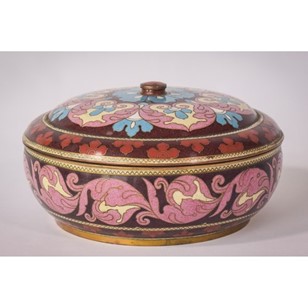 Cloisonné Enamel Circular Box