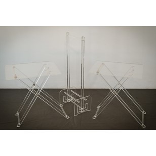 Unusual Folding Perspex Side Tables...