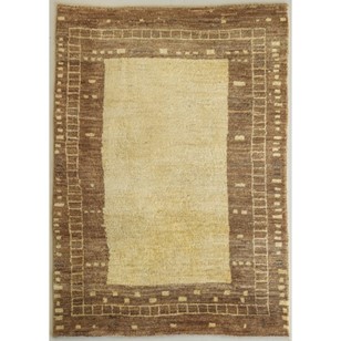 Modernist Handwoven Beige Rug