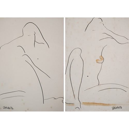 Joanna Sarapata - Two Female Nudes Drawings