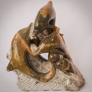 Marble Sculpture Of Dolphins
