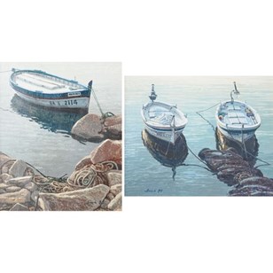 Two Framed Studies Of Fishing Boats...