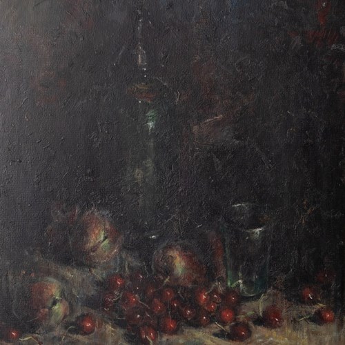 Atmospheric Still Life Oil Study - Signed & Inscribed On Reverse.