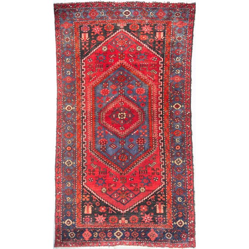 Zanjan Vintage Rug- Geometric Design - Animal Motifs