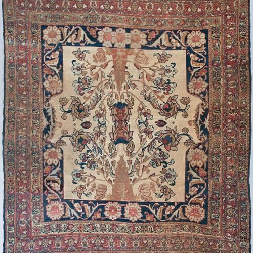 Large Unusual Hand Woven Rug - Antique Kerman Or Mashad