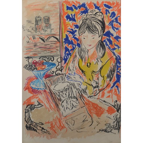 Henri Matisse - Follower - Crayon Study Of A Girl