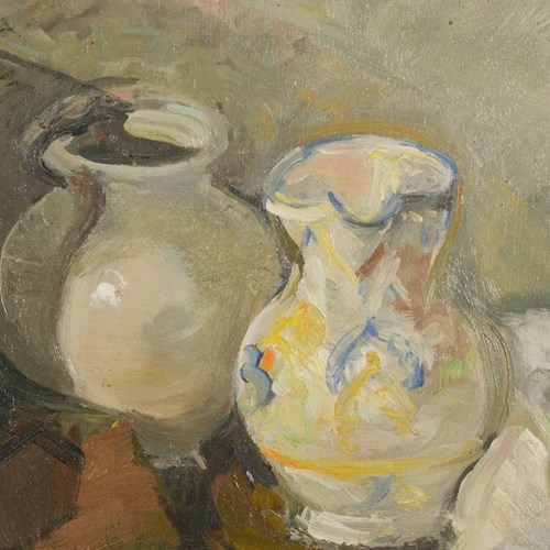 Colourist Still Life Of Jug And Vase - Oil