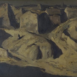 Village Landscape With Figure - Mig...