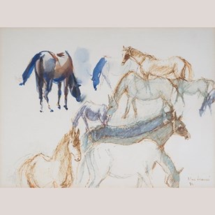 Framed Pen And Ink Watercolour Wash...