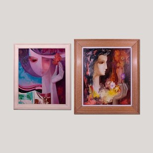 Mid-Century Stylised Female Portrai...