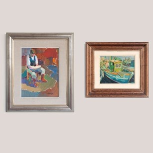Two Post Impressionist Oil Painting...