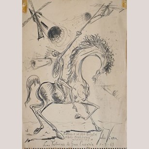 Don Quixote Attack Scene Drawing Ju...