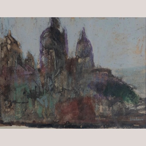 Cityscape Possibly Barcelona – High-Quality Undiscovered Impressionist Artist