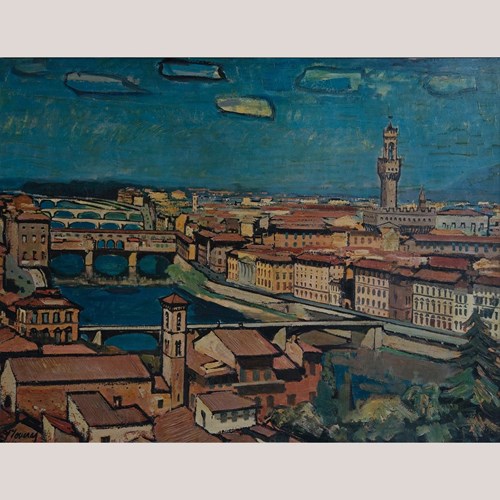 Florence By Federico Lloveras – Large Framed Oleograph
