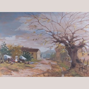 Gypsie Camp Rural Landscape By Joan...