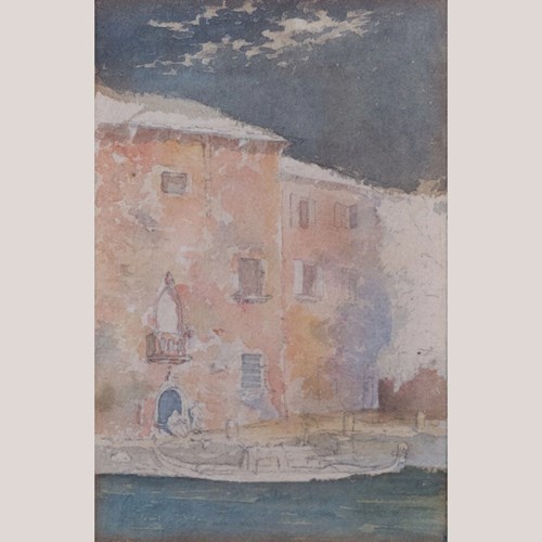 Venetian Canal Scene Watercolour, Artist Unknown