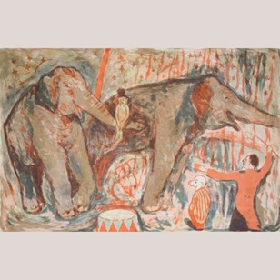 Circus Elephants Lithograph – Artis...