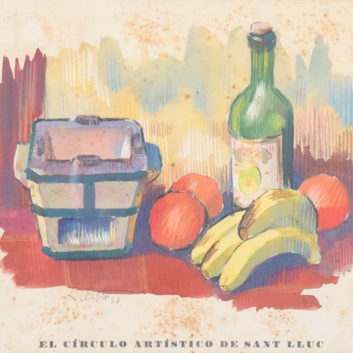 'El Círculo Artístico De Sant Lluc' - Still Life Lithograph