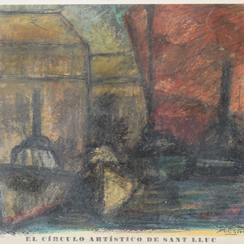 Expressionist Harbour Scene - Lithograph