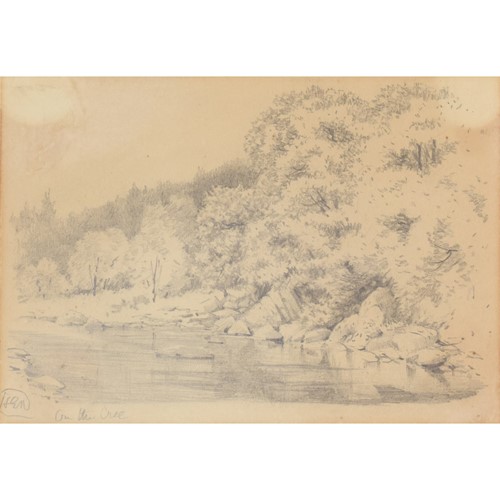 'On The Cree' Landscape Drawing Of A River