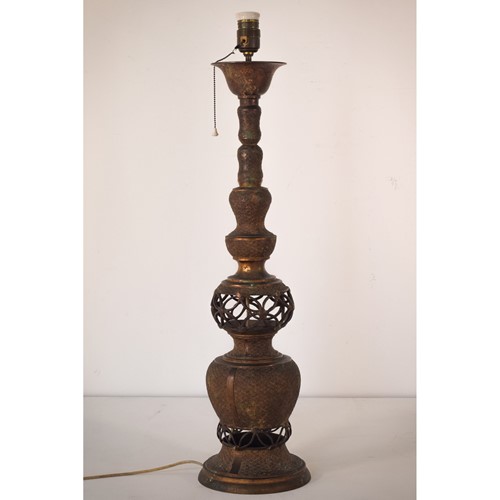 Oriental Style Brass Table Lamp Stand