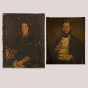 19Th-Century Paired Portraits Resto...