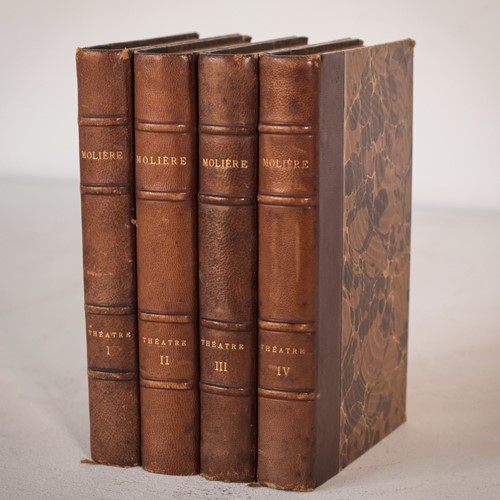 Four Leather Bound Volumes Of Theatre Books