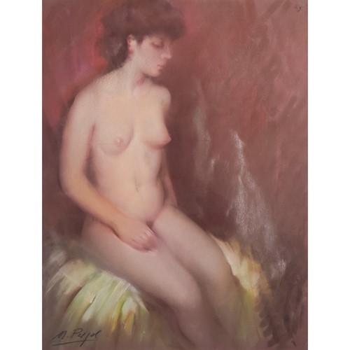 Framed And Signed Pastel Of A Nude