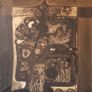 Abstract Oil On Canvas