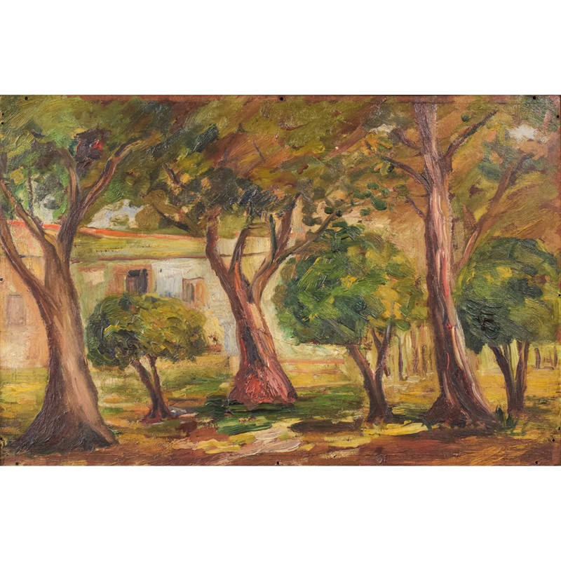 Post Impressionist Oil of Trees and Building-modern-decorative-834-post-impressionist-oil-of-trees-and-a-distance-building-1-square-main-637626567531481204.jpg