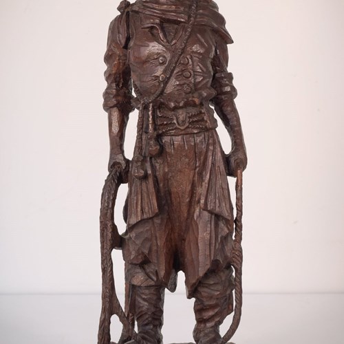 Hand Carved Wooden Sculpture - A Male Figure