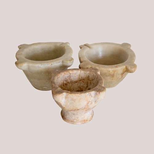 Three Marble Mortars – 18Th & 19Th Century Stone Vessels