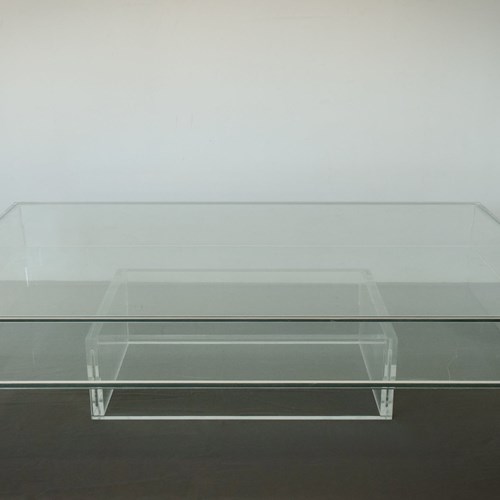 Large Modernist - 70S Glass And Perspex - Coffee Table