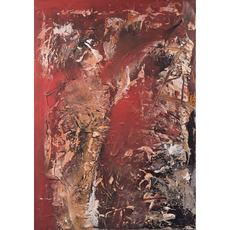 Abstract Painting Titled "Scattered Anatomy"-modern-decorative-919-red-abstract-painting-1-square-main-637762837545274238.jpg