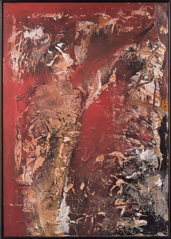 Abstract Painting Titled "Scattered Anatomy"-modern-decorative-919-red-abstract-painting-2-main-637762837723711375.jpg
