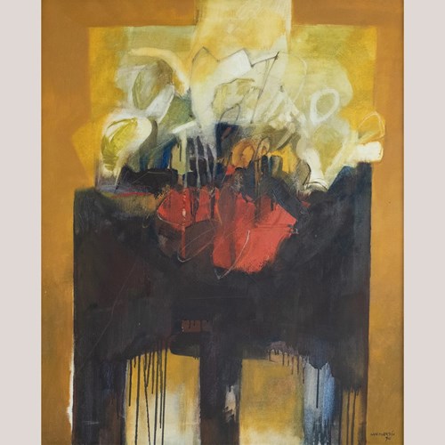 Abstract Composition With Floral Motif – Possibly By Antonio San Martín