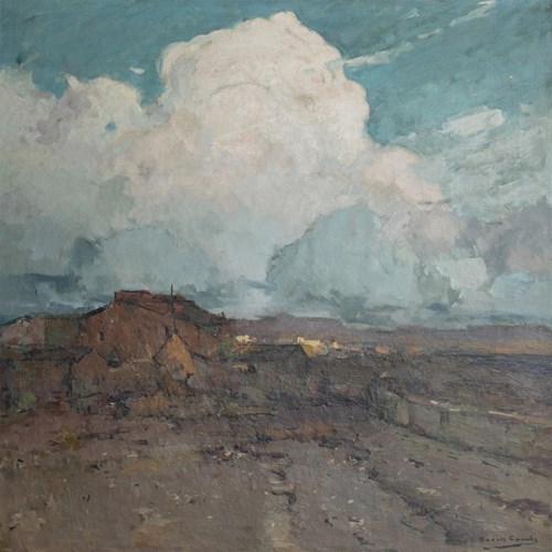 Catalan Landscape With Sky By Andreu Bosch I Canals (C.1920S)