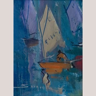 Sailboats In Port – Josep Sarquella...