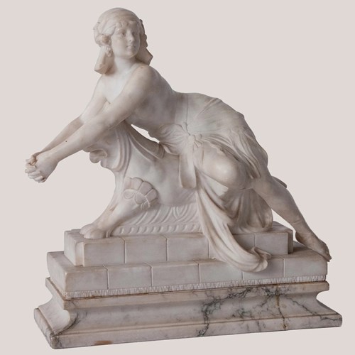 Female Figure On Mythical Beast – Signed C. Cipriani