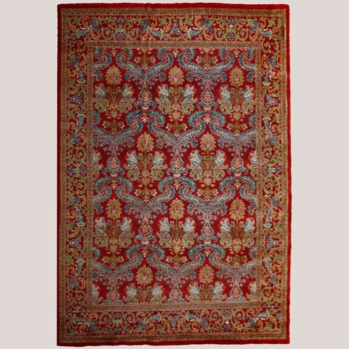 Floral Medallion Composition - Vintage Spanish Hand-Knotted Rug