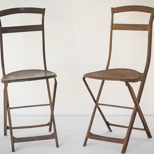 Pair Of Antique French Folding Chai...