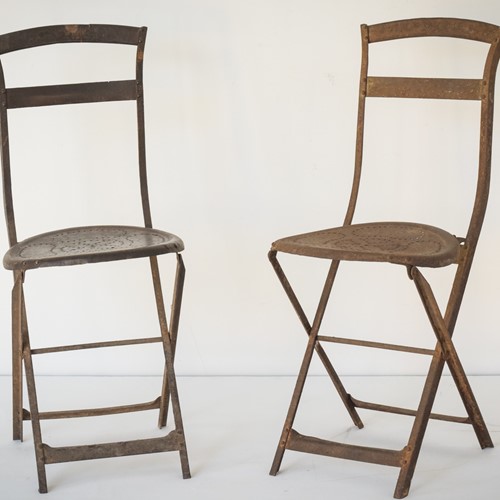 Pair of Antique French Folding Chairs