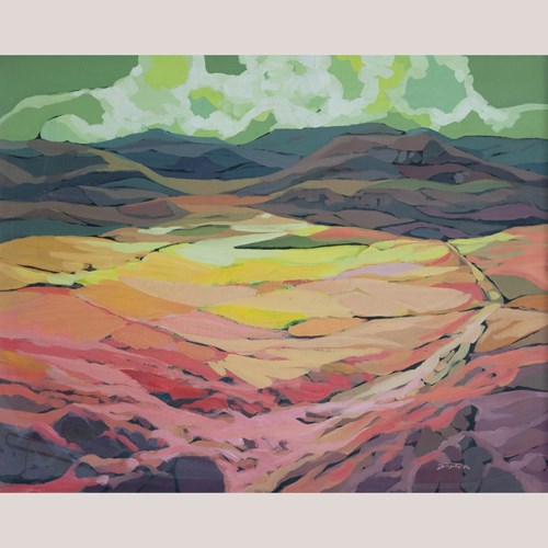 Cerca De Sarroca – Landscape Painting - Escola D’Olot Post-War Abstraction