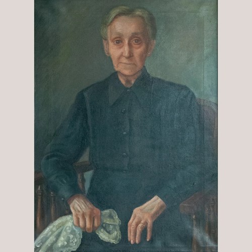 Portrait Of An Elderly Woman – Magnificent Hand-Carved Gilded Frame