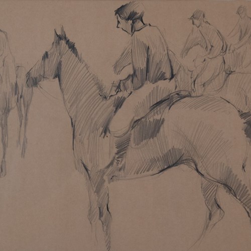 Signed High Quality Drawing - At The Races