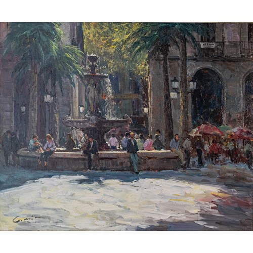 Post Impressionist - Placa Reial Barcelona  - Looking Into The Sunlight